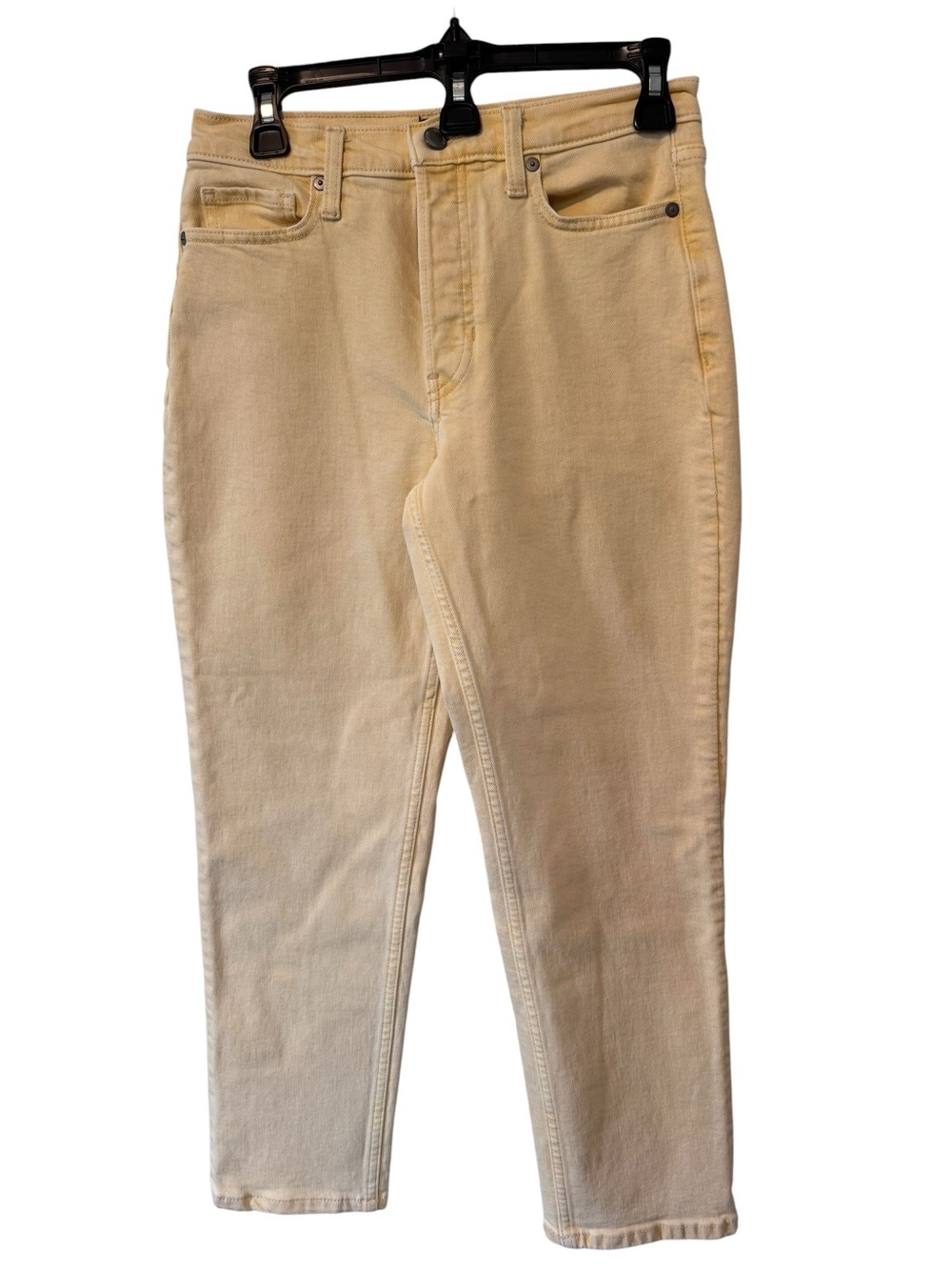 Banana Republic Pale Yellow High-Rise Denim Jeans Summer Ready Sz 27 4 Button Up